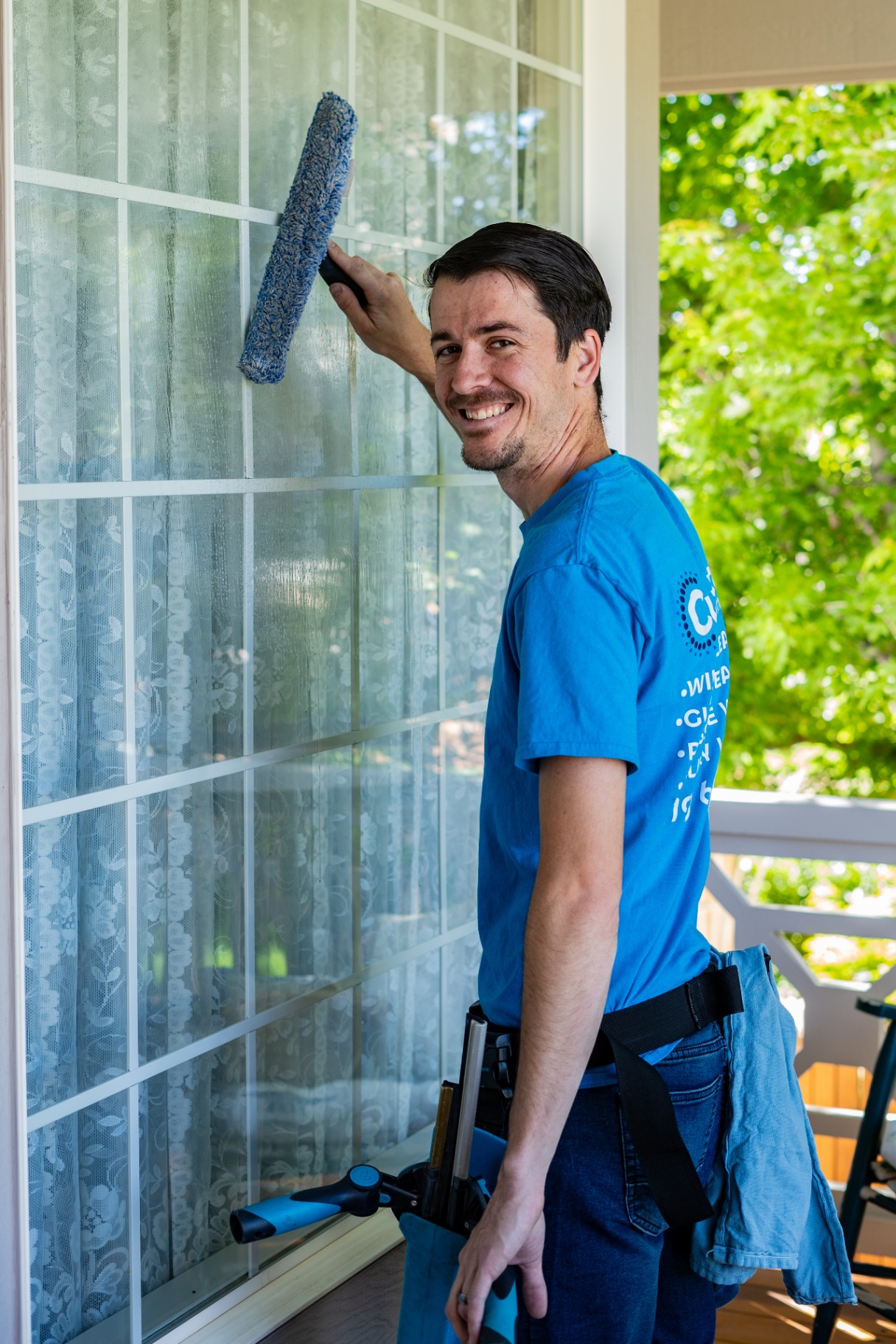 Smiling technician